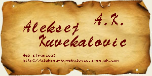 Aleksej Kuvekalović vizit kartica